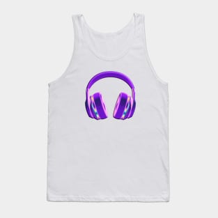 Dark Purple Holo Headphones Tank Top